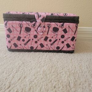 Pink Sewing Notions Storage Box